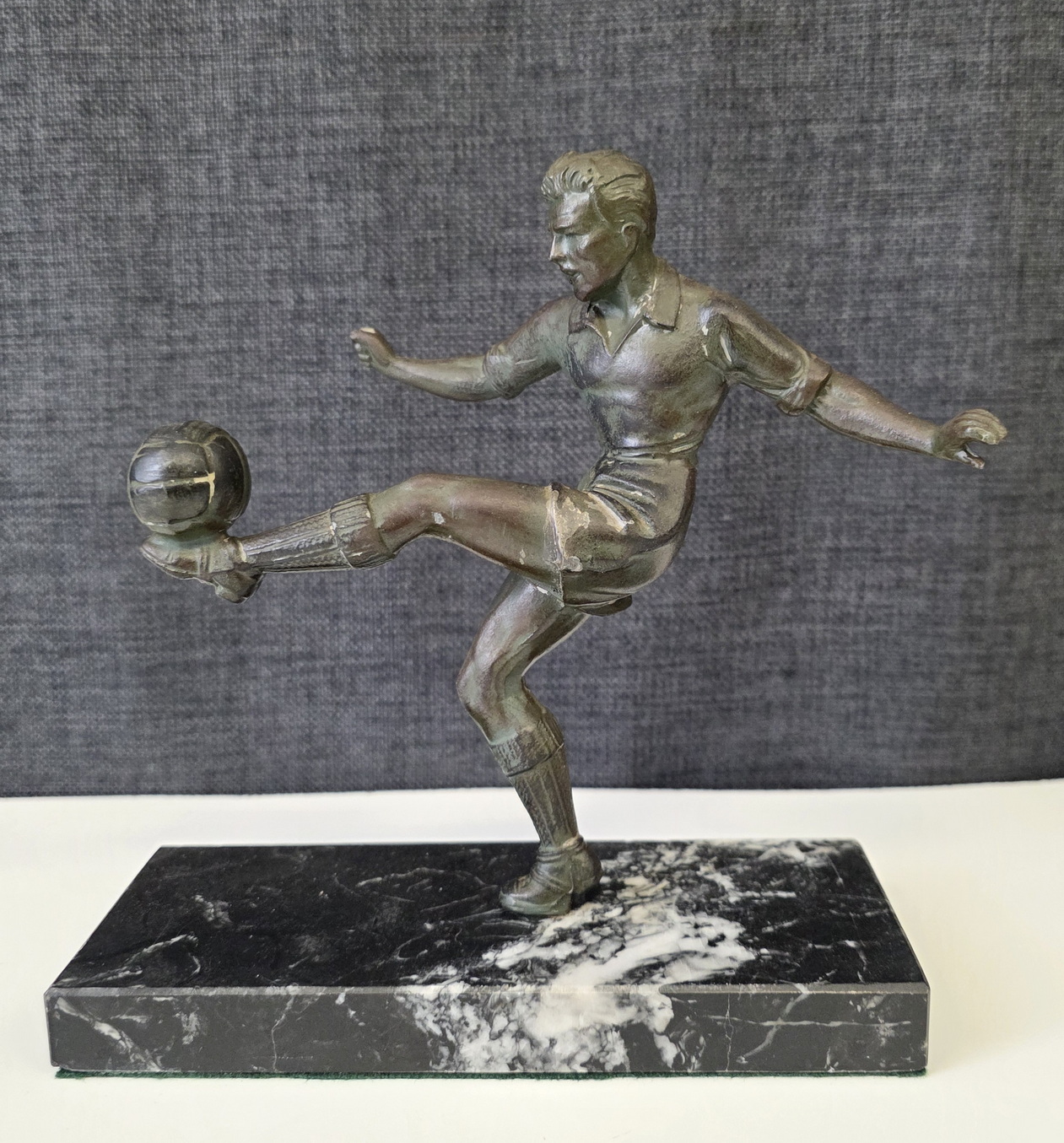 A French Art Deco Football Statuette